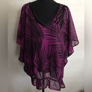 Women’s Lane Bryant Beaded Elastic Waist Blouse Size 22/24